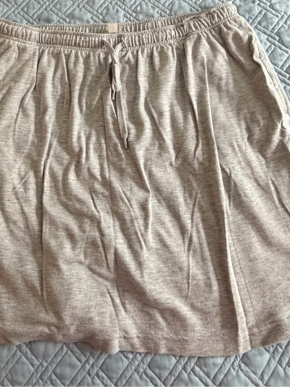 Light Gray Drawstring Casual Skort